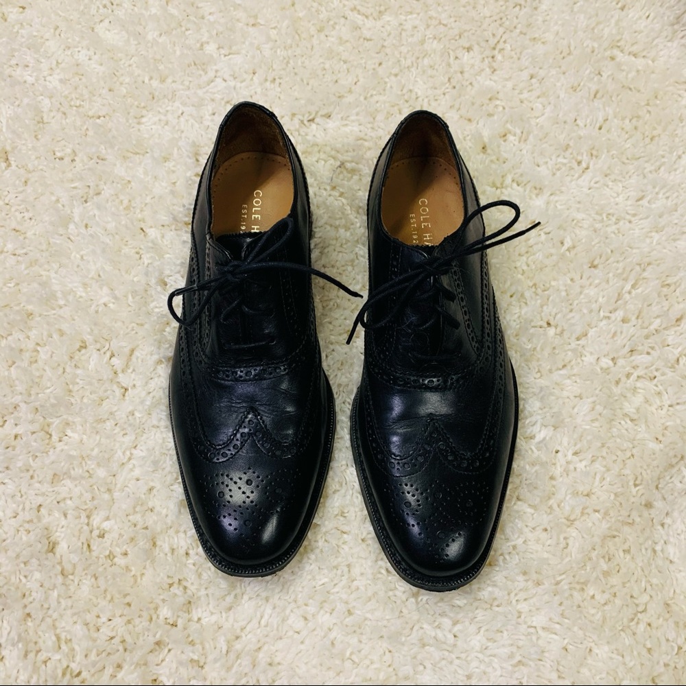Cole Haan Grand Os Black Leather Dress Shoes